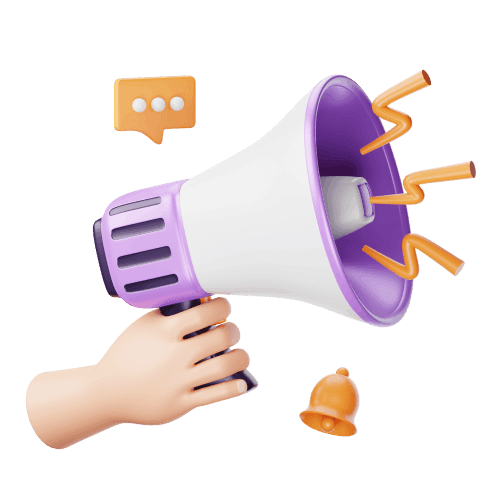 little purple white megaphone