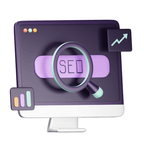 Monitor with "SEO" Written on It