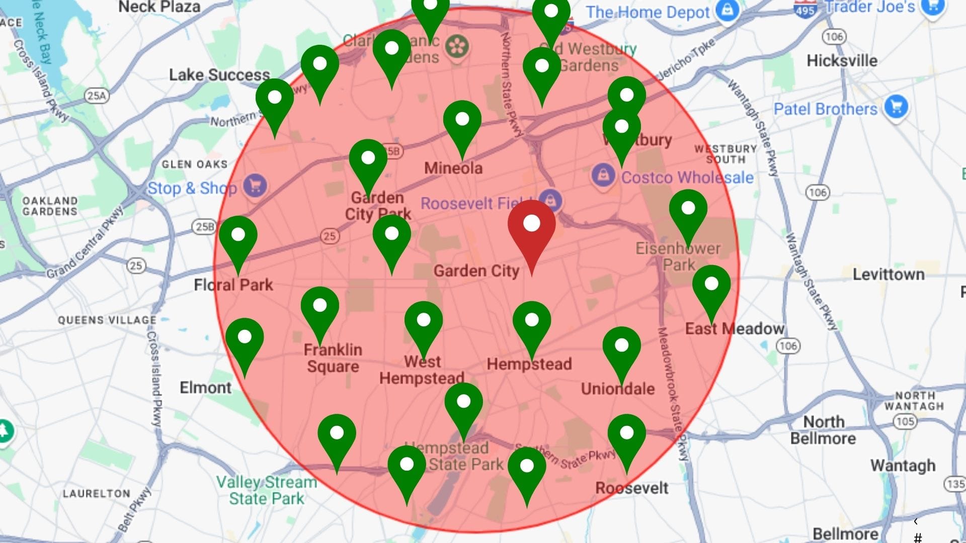 Map Pin Area Visualization